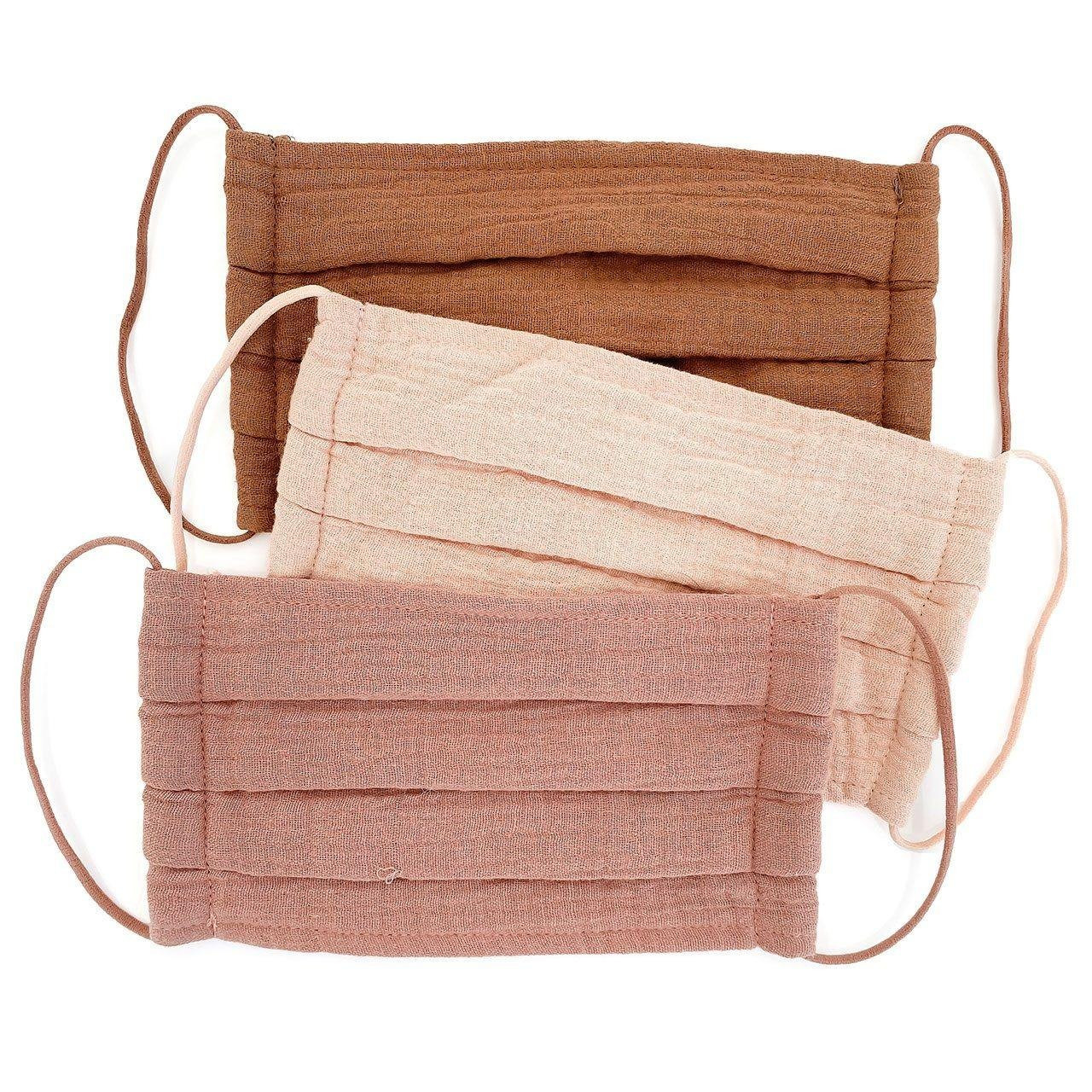 Cotton Face Mask 3pc Set - Dusty Rose | Kitsch | Kitsch