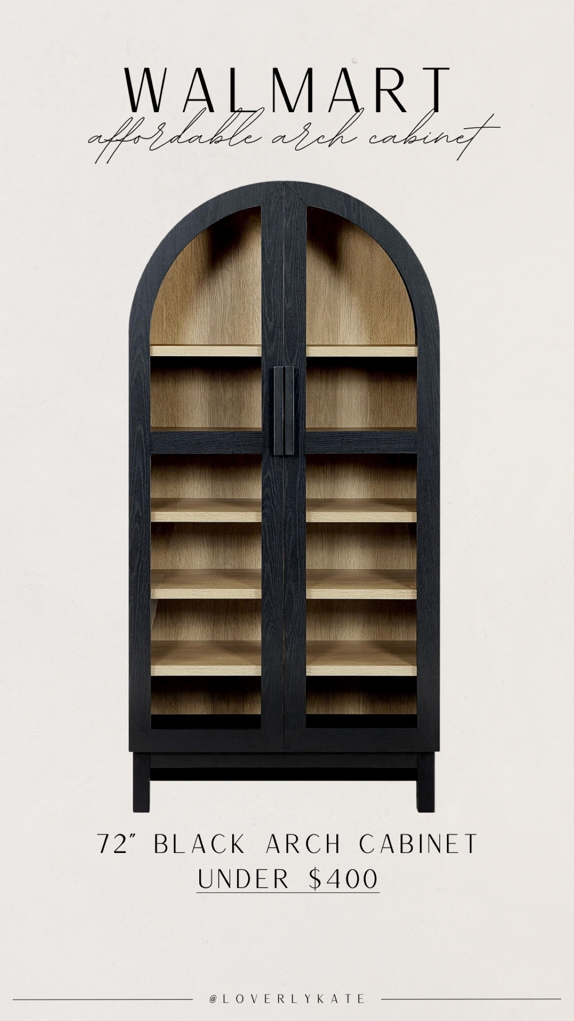 Affordable black arch cabinet from Walmart // under $400!

#LTKHome