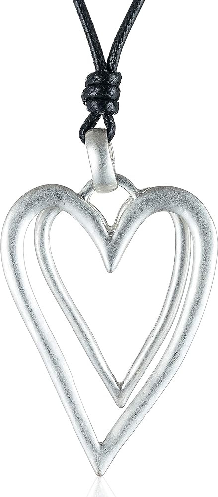 Love Heart Pendant Necklace for Women Fashion Jewelry Long Chian Sweater Necklaces | Amazon (US)