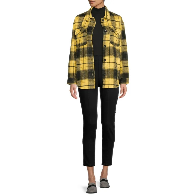 No Boundaries Juniors' Plaid Shacket | Walmart (US)