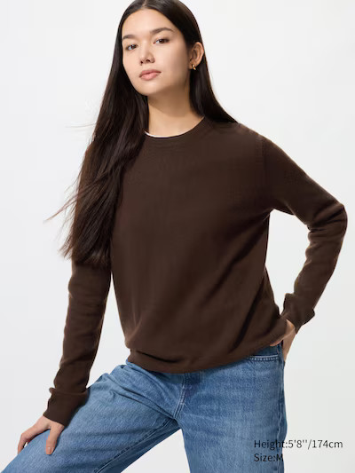 100% Cashmere Crew Neck JumperBestsellerColour: 38 DARK BROWNSize: Women SXXSXSSMLXLXXLSizingGet ... | UNIQLO (UK)