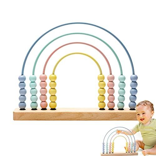 ibwaae Wooden Rainbow Abacus Beads Counting Toys Kids Early Math Skills Montessori Educational Learning Games for Toddler | Amazon (US)