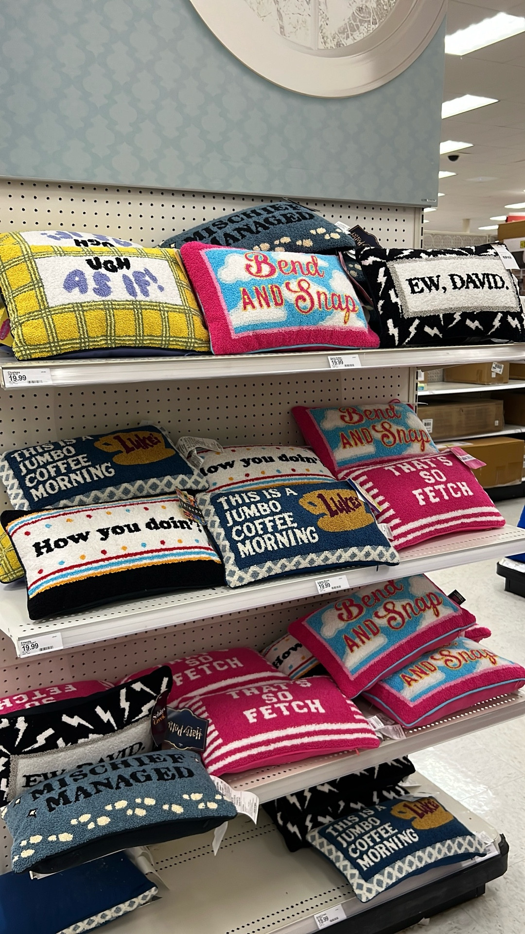 Movie & TV show pillows from Target!!🥹

#Target #home #apartment #dorm #bedding #bedroom #pillow #gilmoregirls #meangirls #legallyblonde #harrypotter #clueless #friends #schittscreek 

#LTKHome #LTKFindsUnder50 #LTKU