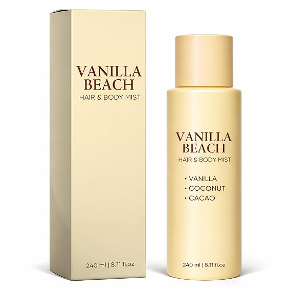 Vanilla Beach Hair and Body Mist - Warm Vanilla Coconut Fragrance Spray, Lightweight Refreshing M... | Amazon (US)
