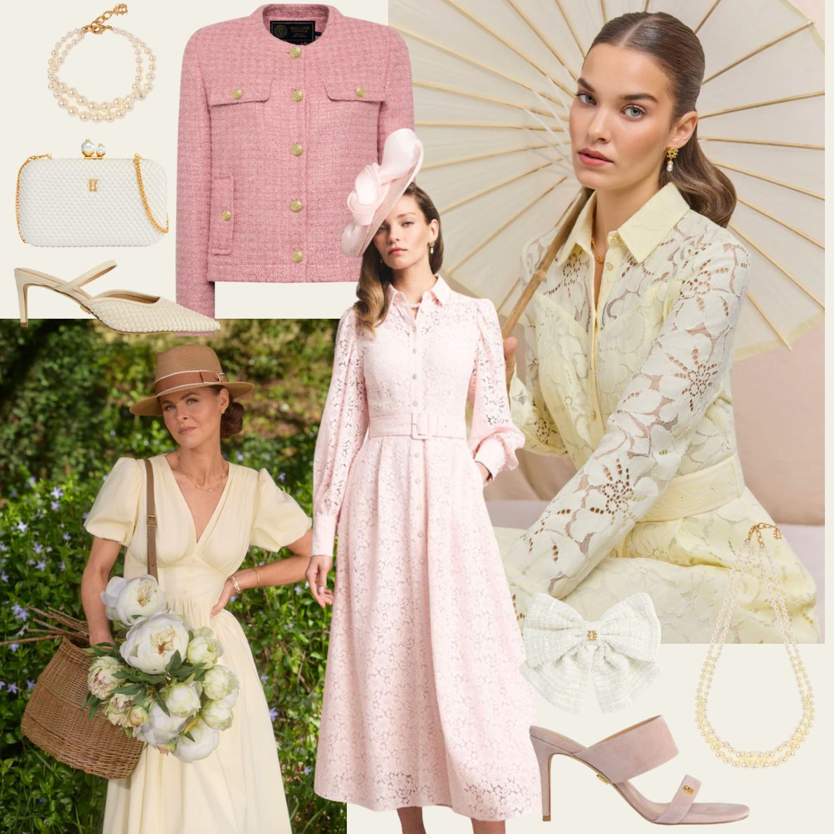My highstreet wedding guest edit. Premium wedding guest outfits. Lace dress, spring dress, tweed jacket. British made. Holland Cooper new in. 

 #LTKuk #LTKspring #LTKwedding