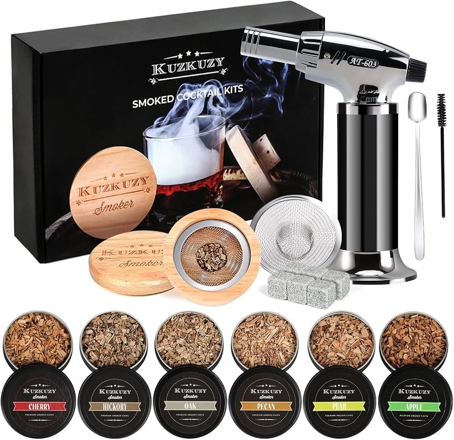 Cocktail Smoker Kit with Torch – 6 Flavors Wood Chips – Bourbon, Whiskey Smoker Infuser Kit, ... | Amazon (US)