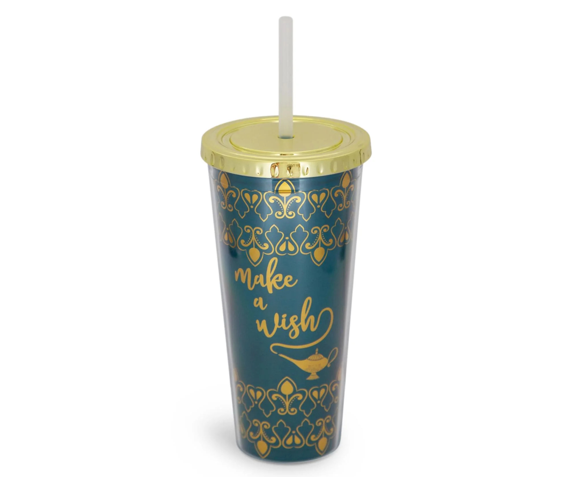 Disney Aladdin "Make A Wish" Reusable Carnival Cup with Lid and Straw | Holds 16 Ounces | Walmart (US)