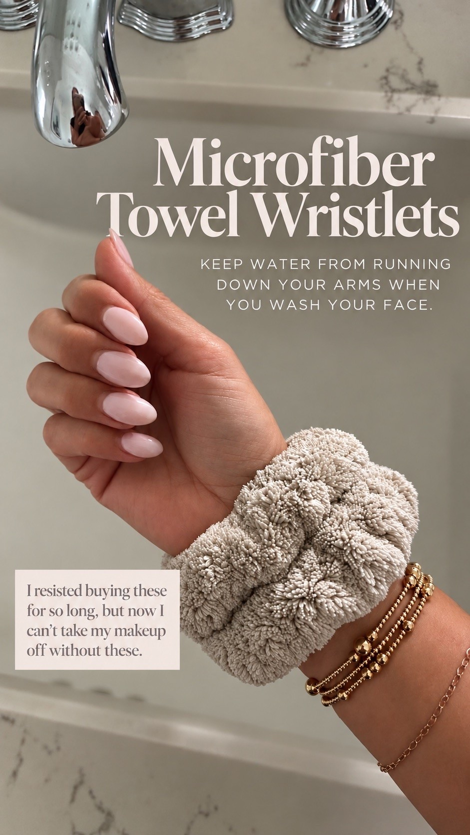 Tired of water run down your arms every time you wash your face? These wristlets are amazing! I now can’t wash my face without them. I had no idea what I was missing 😂￼

#LTKxWalmart #LTKgrwm #LTKselfcare