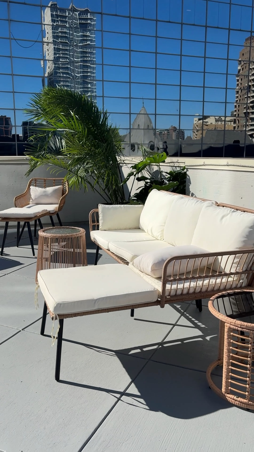 pov: you manifested your apartment balcony 🌿🍃 

These planter pots are the Milard planter pot bundle in black from 

@postandporch - use christinaeileen15 for 15% off 💗🫶🏼 

