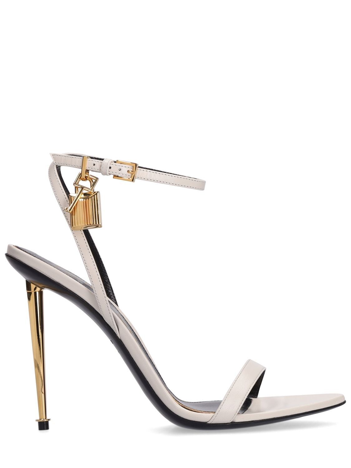 Tom Ford - 105mm padlock leather sandals - White | Luisaviaroma | Luisaviaroma