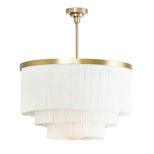 Cabaret Fringe Chandelier - Ivory - Regina Andrew | Ceiling Fixture, Ceiling Light - Statement Piece, Decorative | One Kings Lane