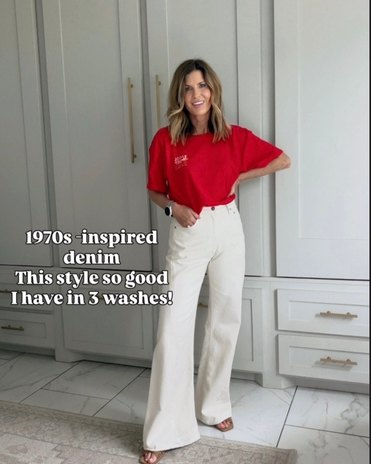 Wearing a size 27 in lemon twist jeans and a size small shirt

#LTKOver40 #LTKootd