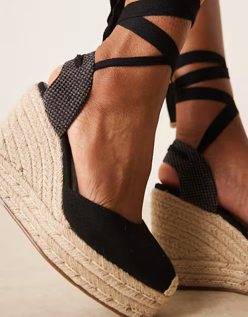 ASOS DESIGN Tyra closed toe wedges in black | ASOS | ASOS (Global)