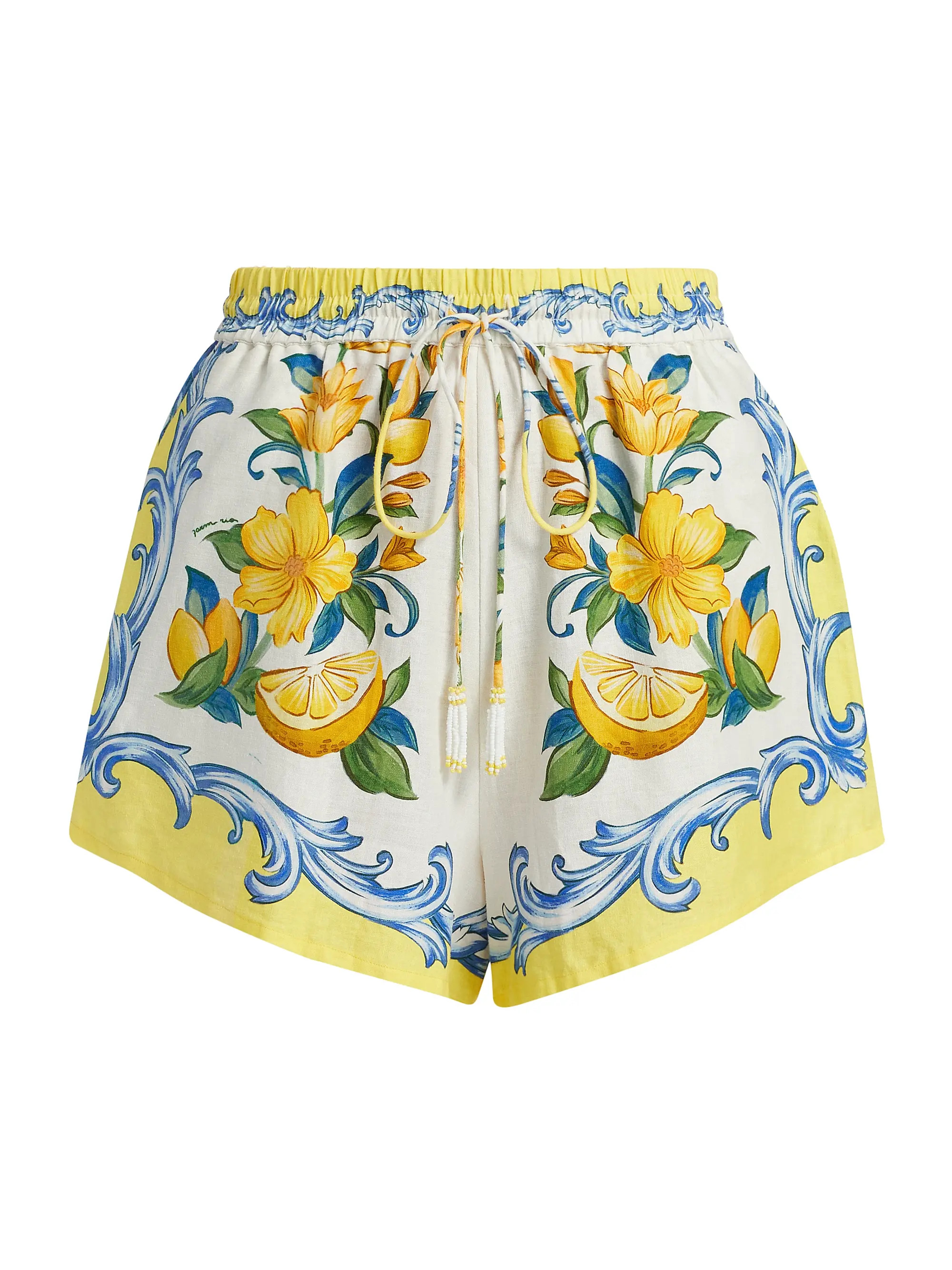 Sicily Scarf Linen-Blend Shorts | Saks Fifth Avenue
