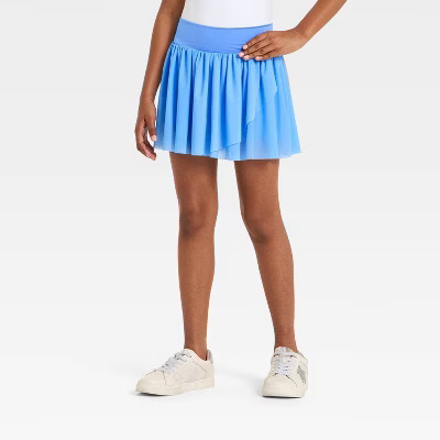 Girls' Mesh Pleated Skort - All In Motion™ Vibrant Blue XS | Target