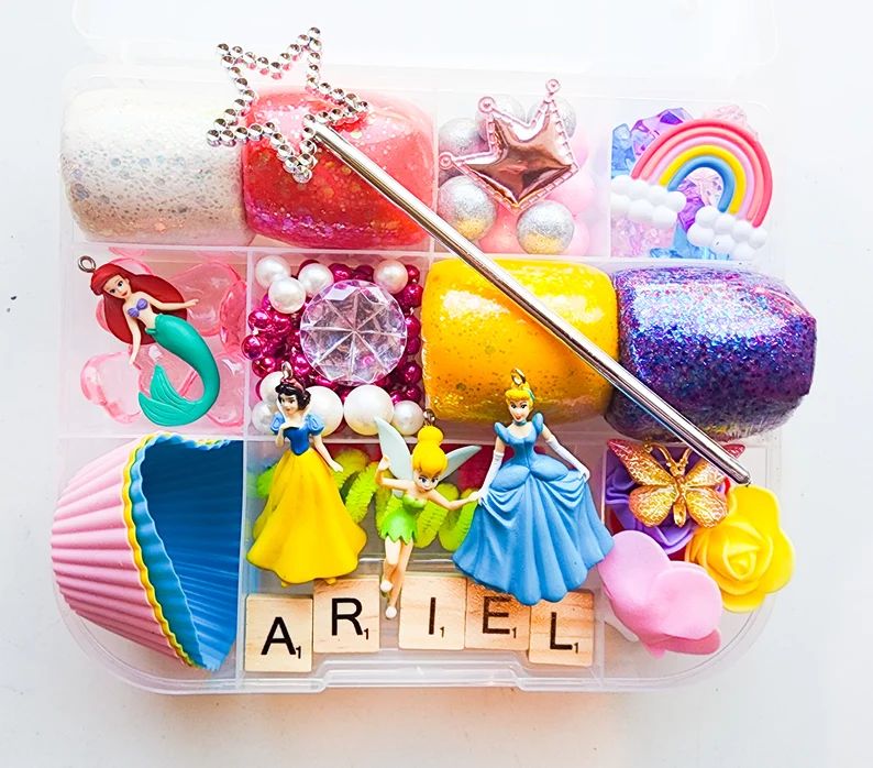 Princess Playdough Kit Princess Sensory Bin Kids Birthday - Etsy | Etsy (US)