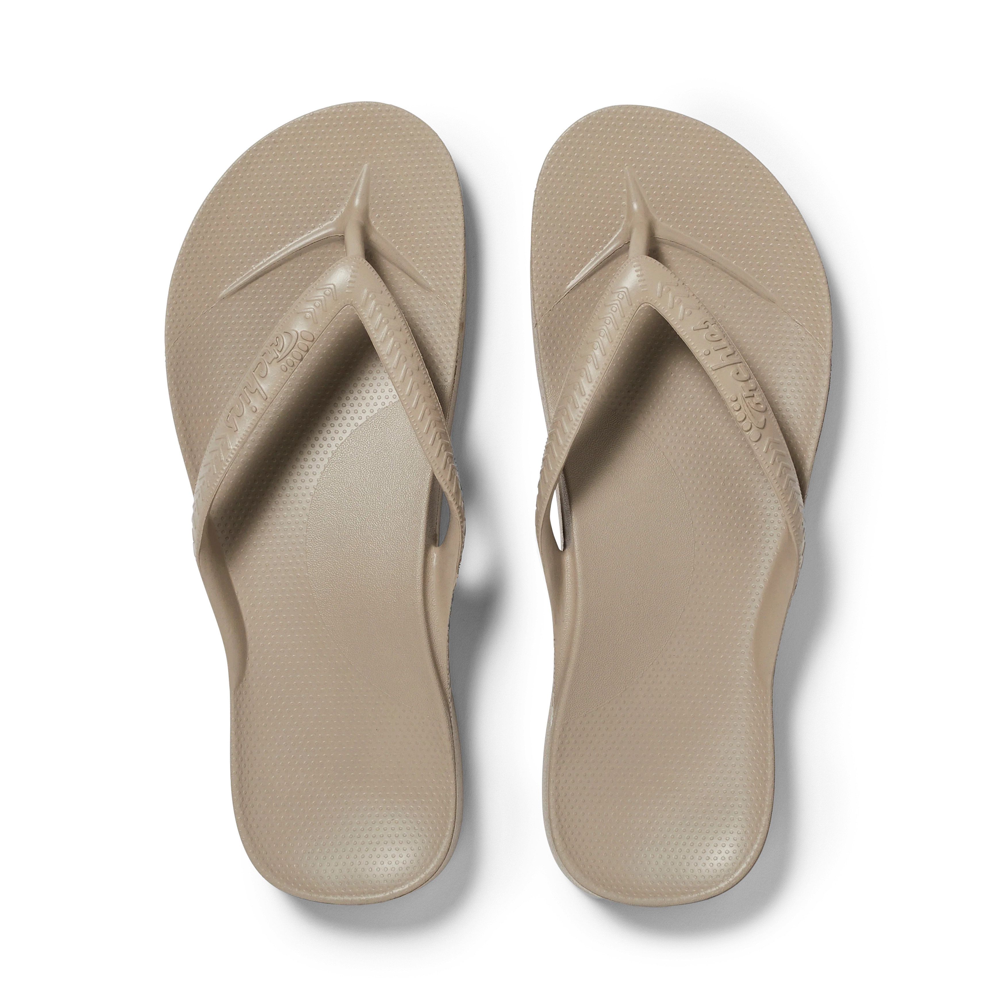 Arch Support Flip Flops - Classic - Taupe | Archies Footwear US
