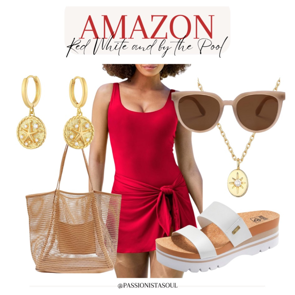 Memorial Day red white blue outfit for beach outfit for pool day outfit inspiration summer 

#LTKSwim #LTKItBag #LTKShoeCrush