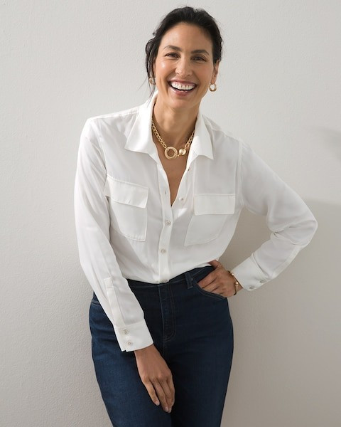 Sand Wash Satin Shirt | Chico's