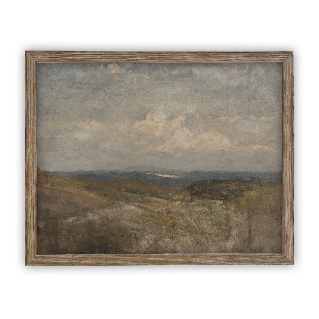 Vintage Framed Canvas Art // Framed Vintage Print // Vintage Oil Painting // Landscape Art // Mod... | Etsy (US)