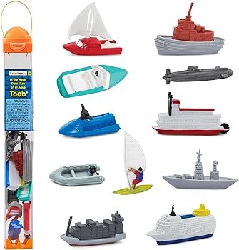 Safari Ltd. In the Water TOOB - Figurines of Jet Ski, Raft, Submarine, Motorboat, Windsurfer, Bat... | Amazon (US)