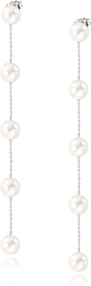 Leshanxing Long Pearl Earrings for Women 925 sterling silver Pearl Dangle Earrings Hypoallergenic... | Amazon (US)