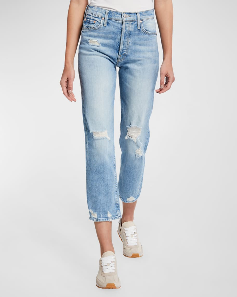 MOTHER The Tomcat High-Rise Distressed Jeans | Neiman Marcus