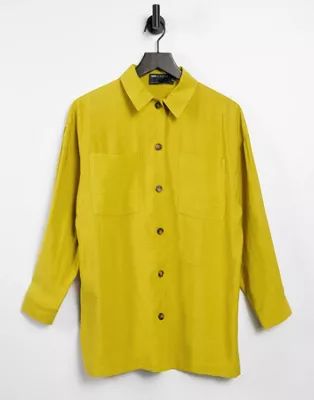 ASOS DESIGN relaxed shacket suit in chartreuse | ASOS (Global)