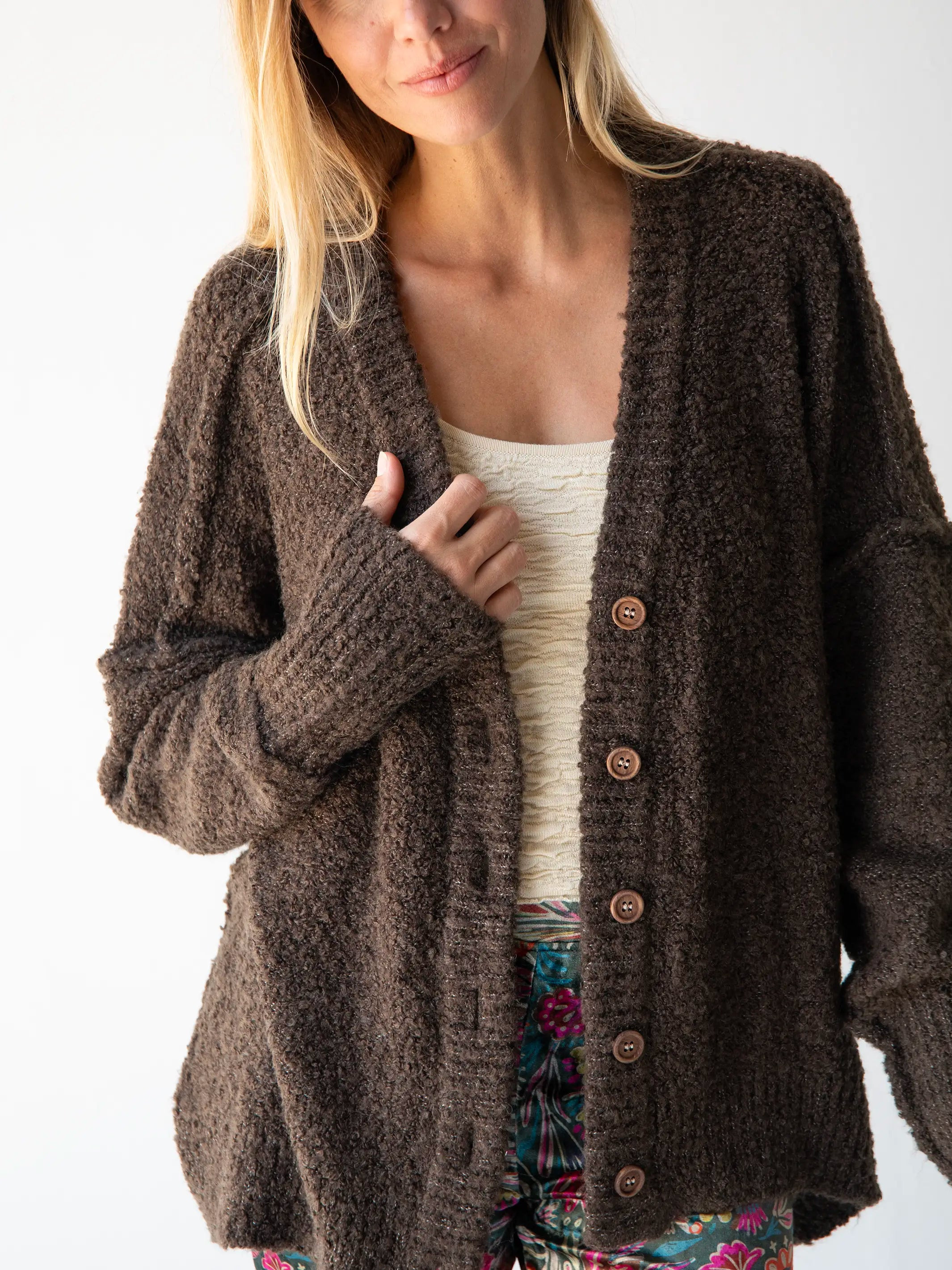 Like-A-Hug Boucle Cardigan Sweater | Natural Life