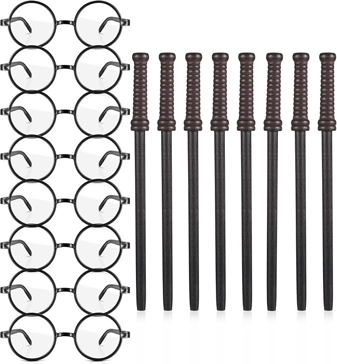 Outus 16 Pieces Wand Pencils and Glasses Wizard Party Supplies Wizard Theme Birthday Party Favors... | Amazon (US)