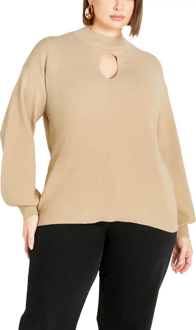 City Chic Evelyn Keyhole Mock Neck Sweater | Nordstrom | Nordstrom