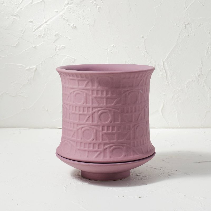Ceramic Embossed Pattern Planter Matte Purple - Opalhouse™ designed with Jungalow™ | Target