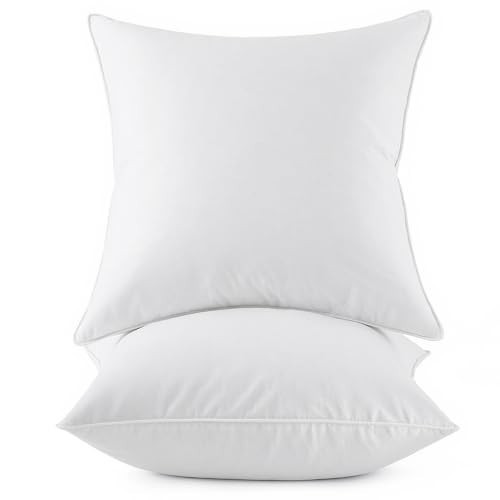 MIULEE 20x20 Pillow Inserts, Pack of 2 Down Feather Premium Throw Pillows with Cotton Fabric for Bed Couch Living Room Sofa | Amazon (US)