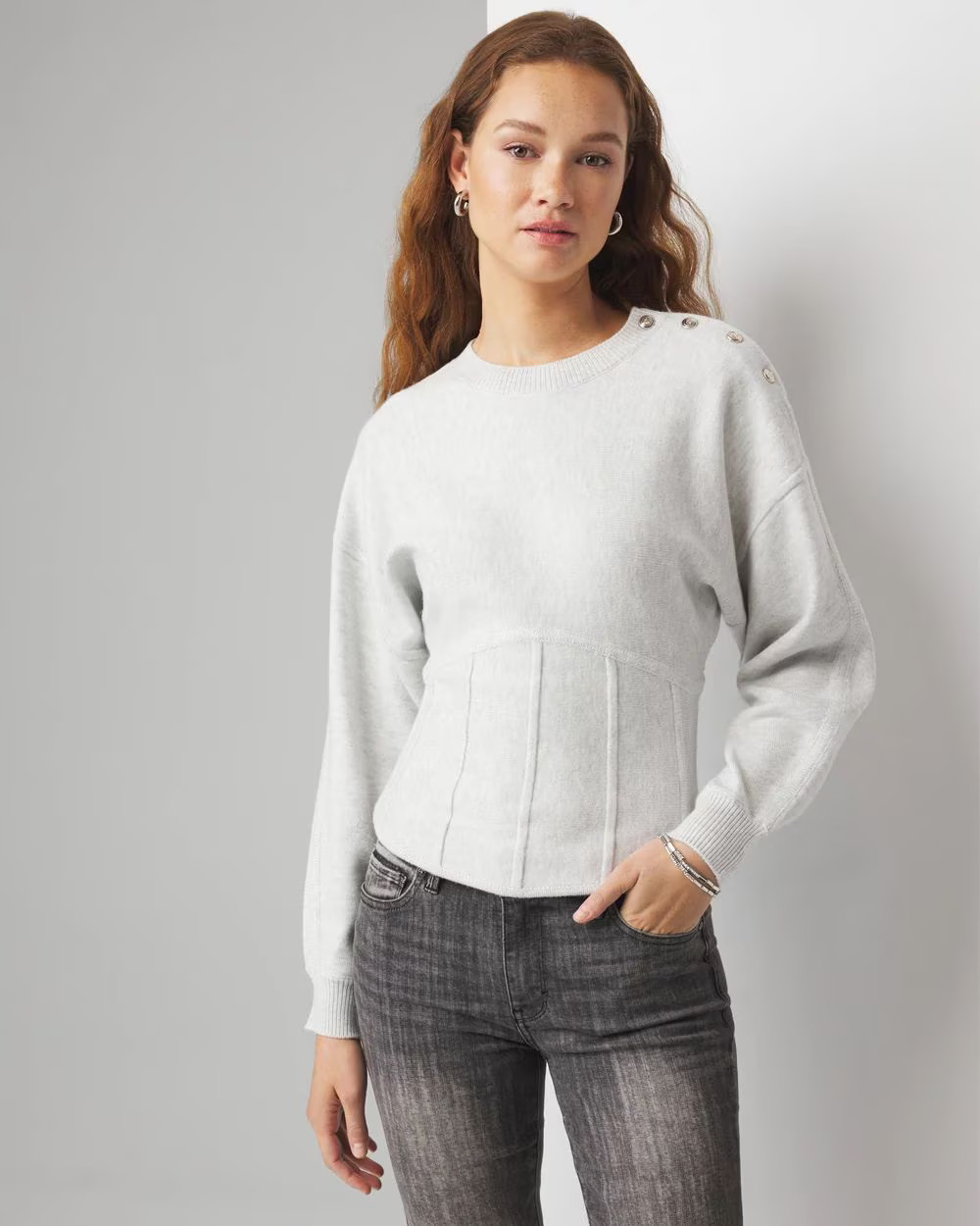 Corset-Inspired Pullover Sweater | White House Black Market