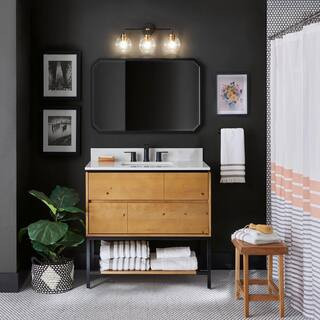 Home Decorators Collection Ventford Reclaimed 36 in. Bath Vanity in Brushed Light Oak with Artifi... | The Home Depot