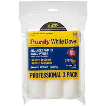 Purdy 3-Pack 9-in x 3/8-in Nap WhiteDove Woven Acrylic Fiber Paint Roller Cover | Lowe's