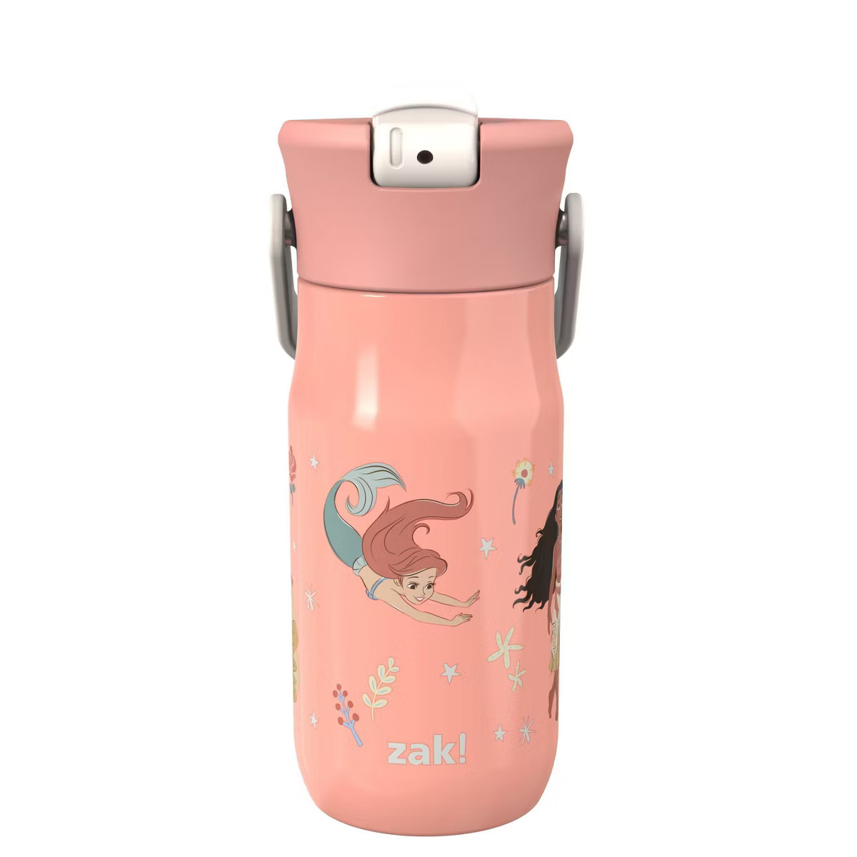 Zak Designs 14oz Princess Stainless Steel Vacuum Harmony Straw Water Bottle Pink | Target