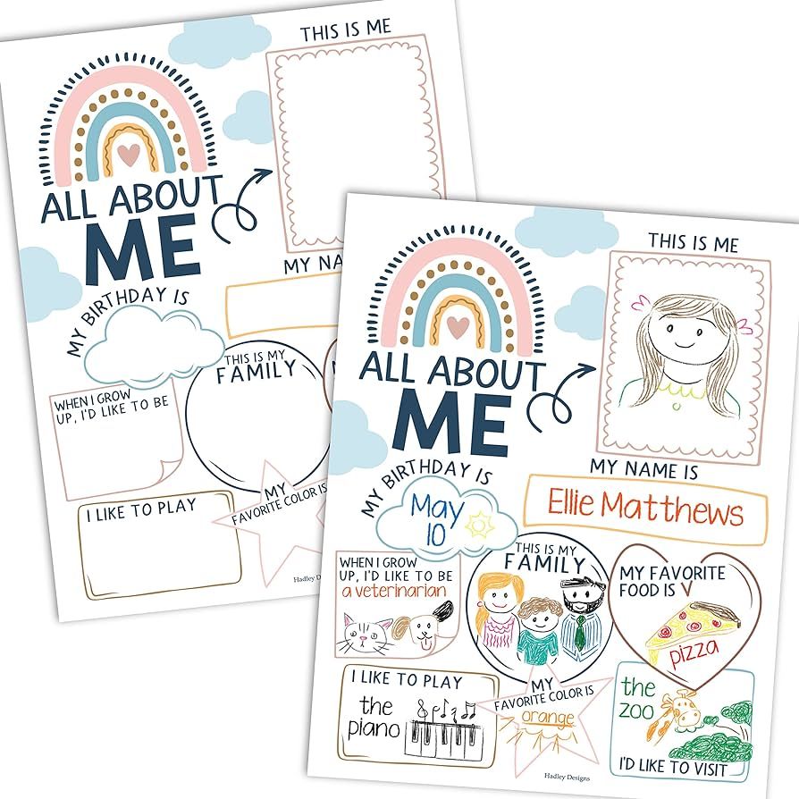 Hadley Designs 20 Boho Read All About Me Posters For Elementary School Posters For Teachers For C... | Amazon (US)