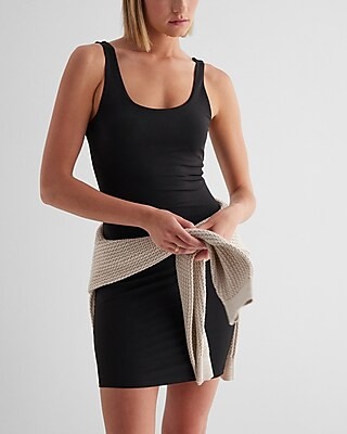 Body Contour Scoop Neck Mini Dress With Built-in Shapewear | Express