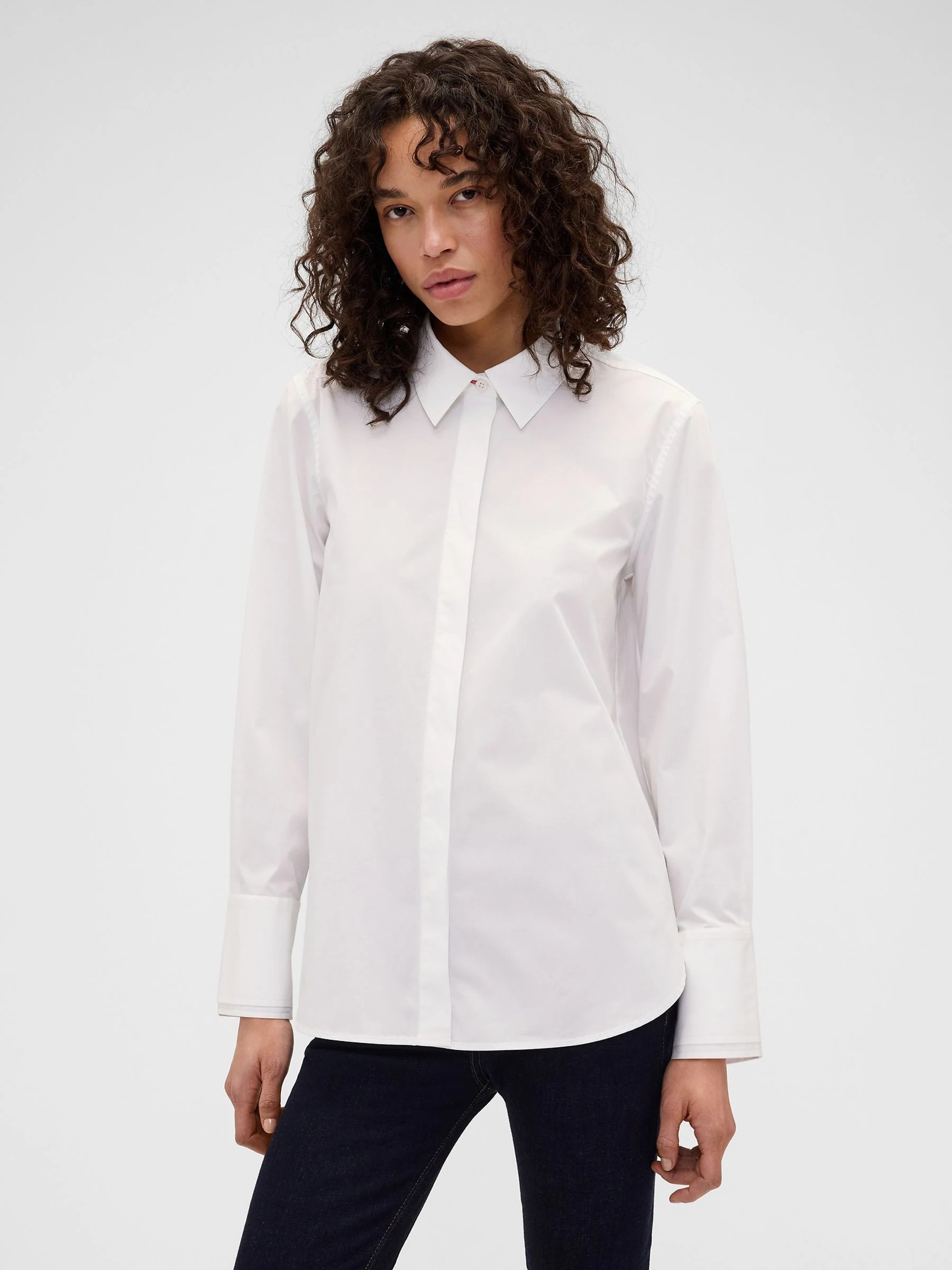 Gap Gap x Victoria Beckham White Relaxed Poplin Shirt | GAP UK