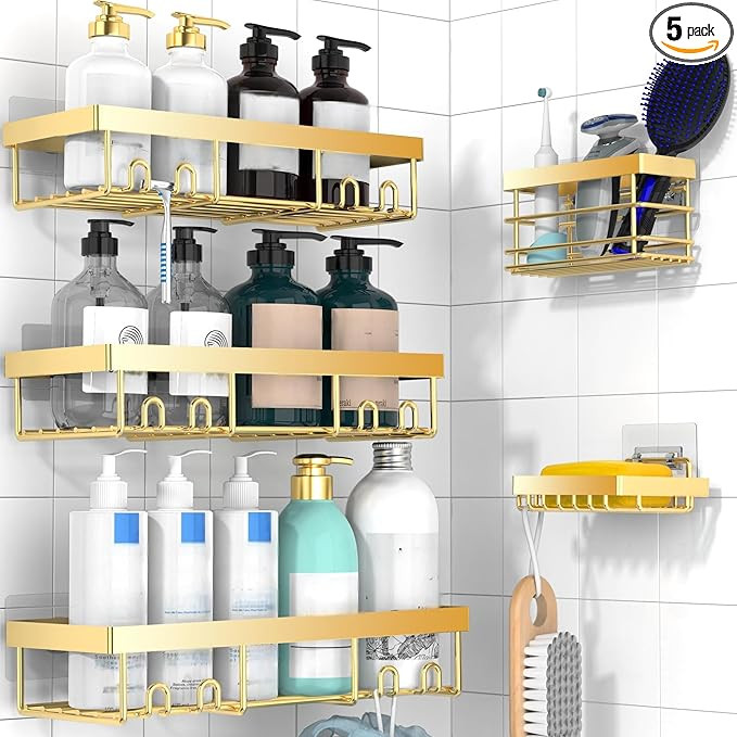 Moforoco Adhesive Shower Caddy Organizer Shelves Rack - 5 Pack Corner Bathroom Storage Organizati... | Amazon (US)