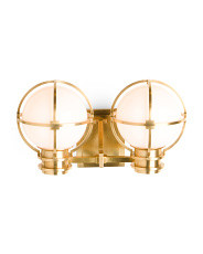 8.5in Double Sconce With Burnished Finish And Glass Shades | TJ Maxx