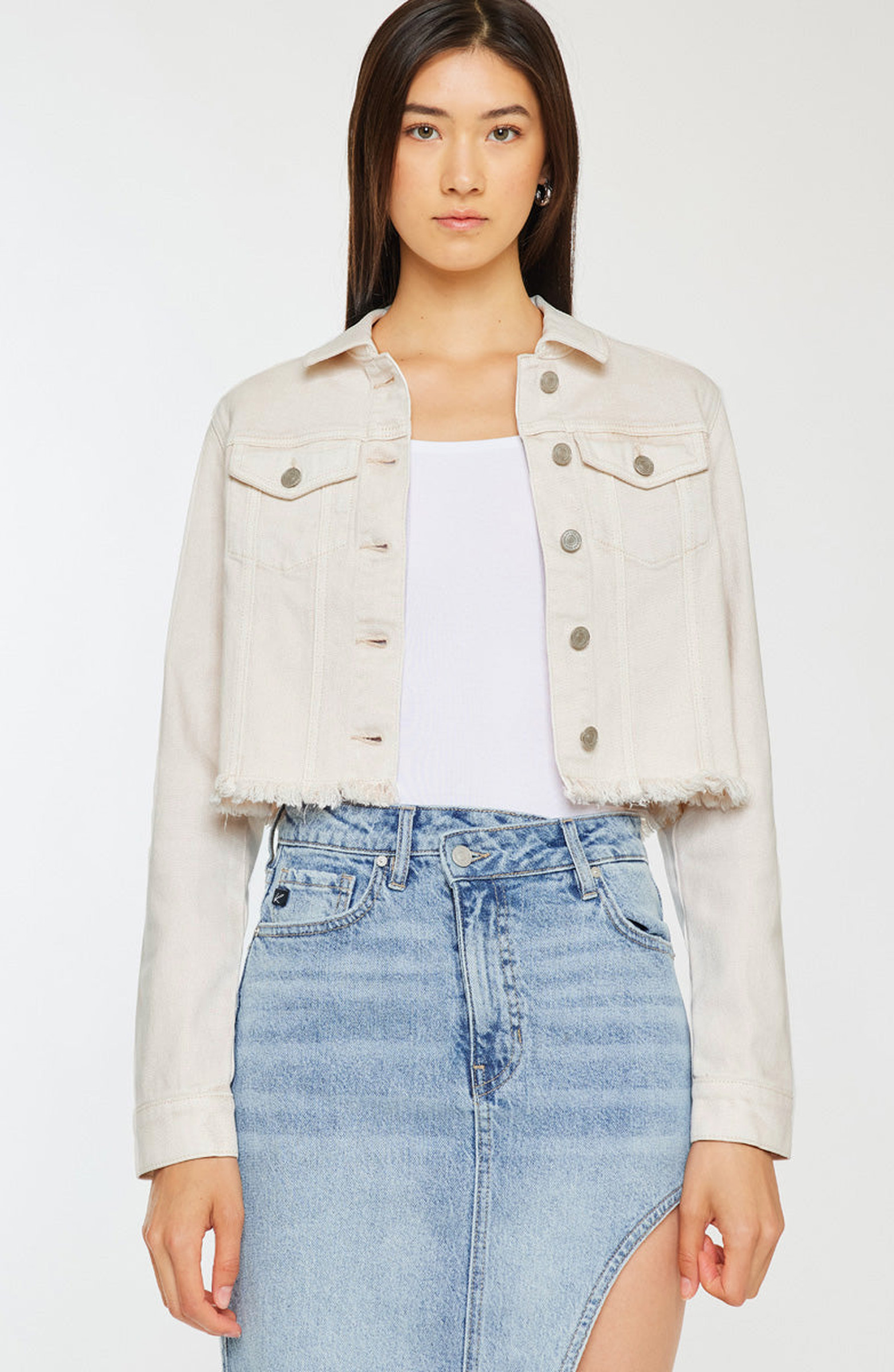 KanCan Ellie Cropped Denim Jacket | Nordstrom | Nordstrom