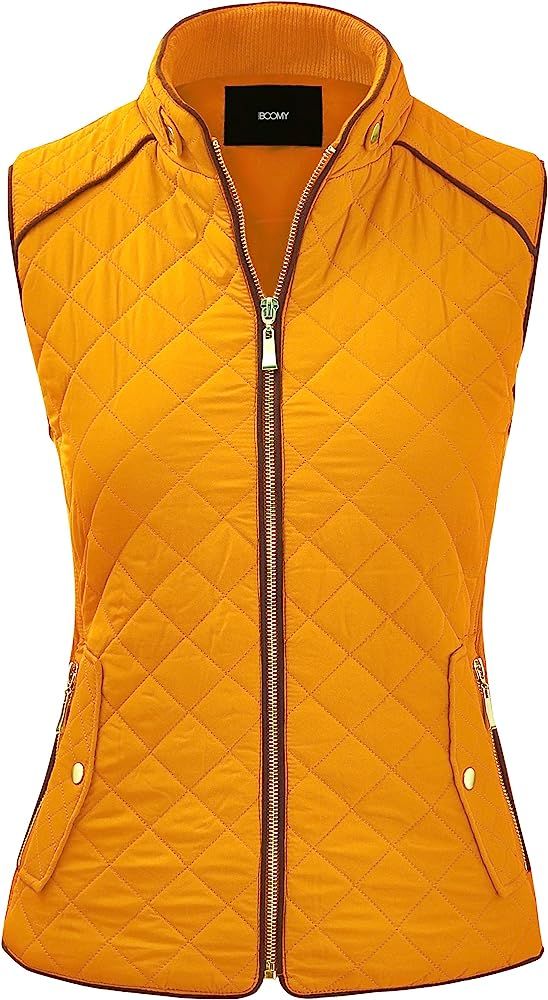 FASHION BOOMY Women's Quilted Padding Vest - Lightweight Zip Up Jacket - Regular and Plus Sizes | Amazon (US)