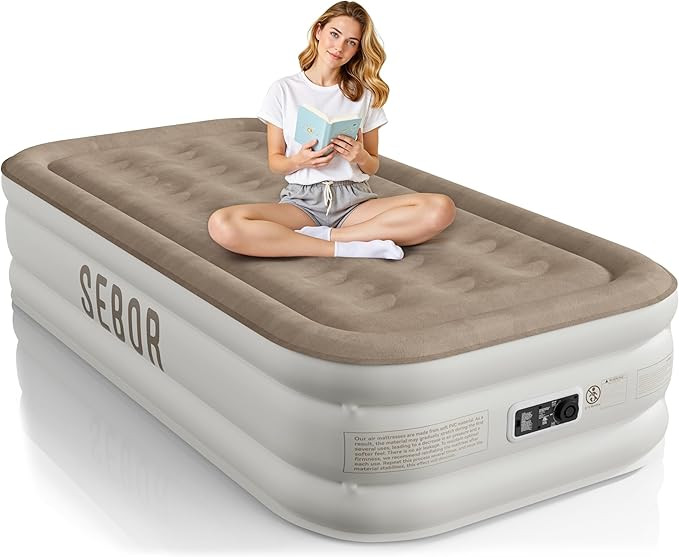 Sebor Air Mattress Twin with Built-in Pump 18", Comfortable Self-Inflating Air Mattress with High... | Amazon (US)