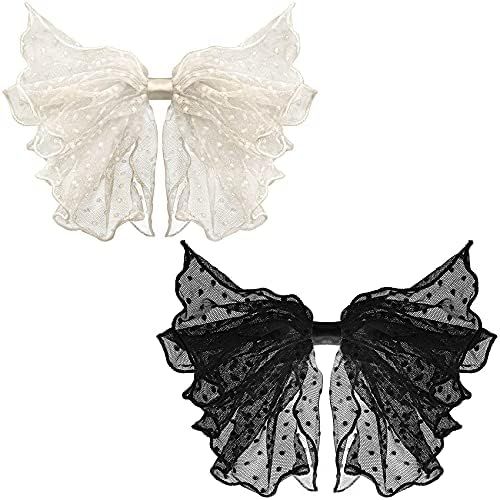 OIIKI 2 Pack Lace Bow Hair Clips, Korean-Style Mesh Barrette, Breathable Lace Hair Clip, Flower D... | Amazon (US)