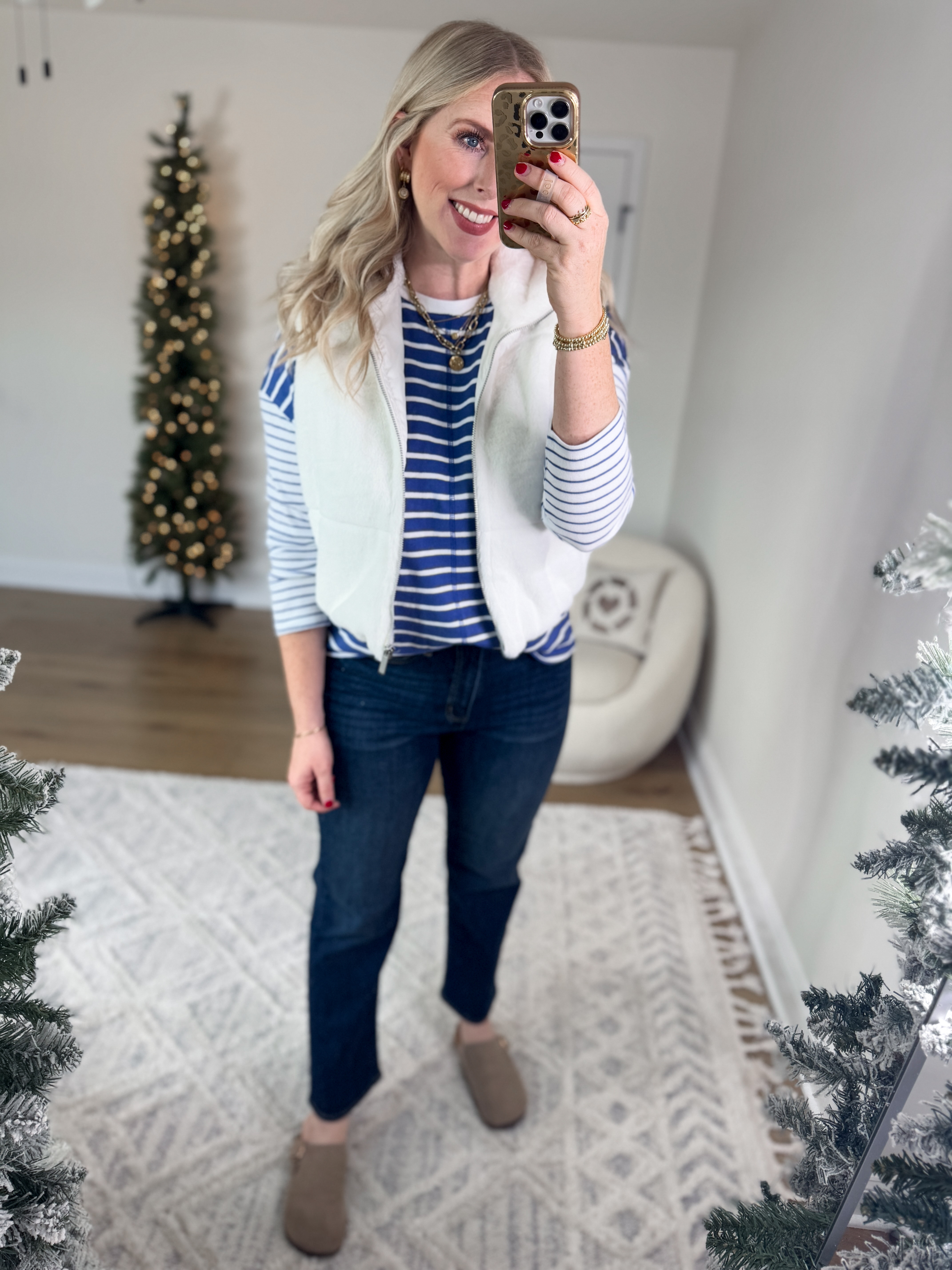 Weekend Walmart Wins try on
Striped top- medium 
Faux fur vest- medium 

#LTKSeasonal #LTKStyleTip #LTKFindsUnder50