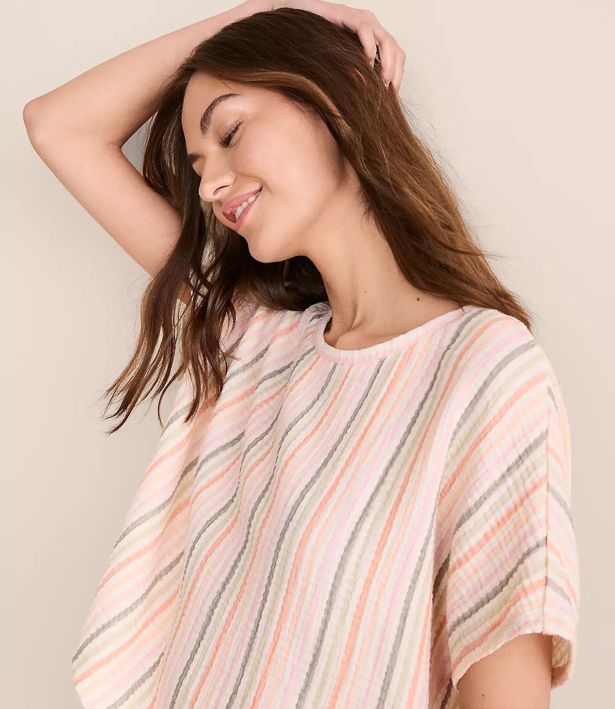 Lou & Grey Striped Triple Cloth Dolman Tee | LOFT
