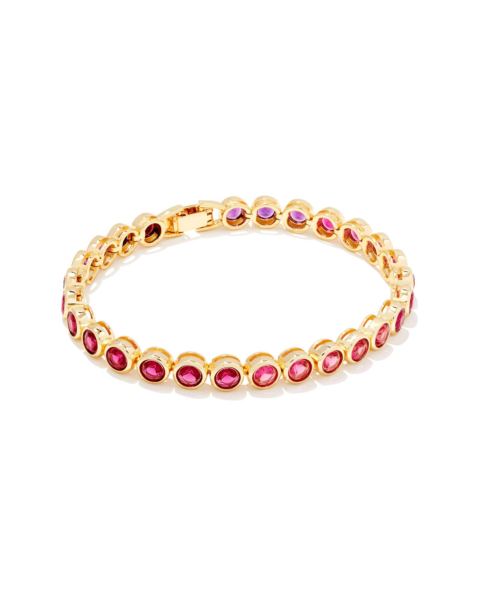 Carmen Gold Tennis Bracelet in Ruby Mix | Kendra Scott