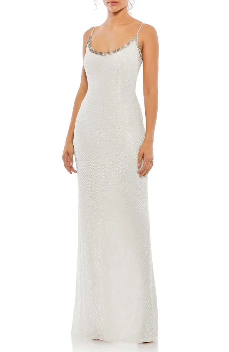 Lattice Bead Sheath Gown | Nordstrom
